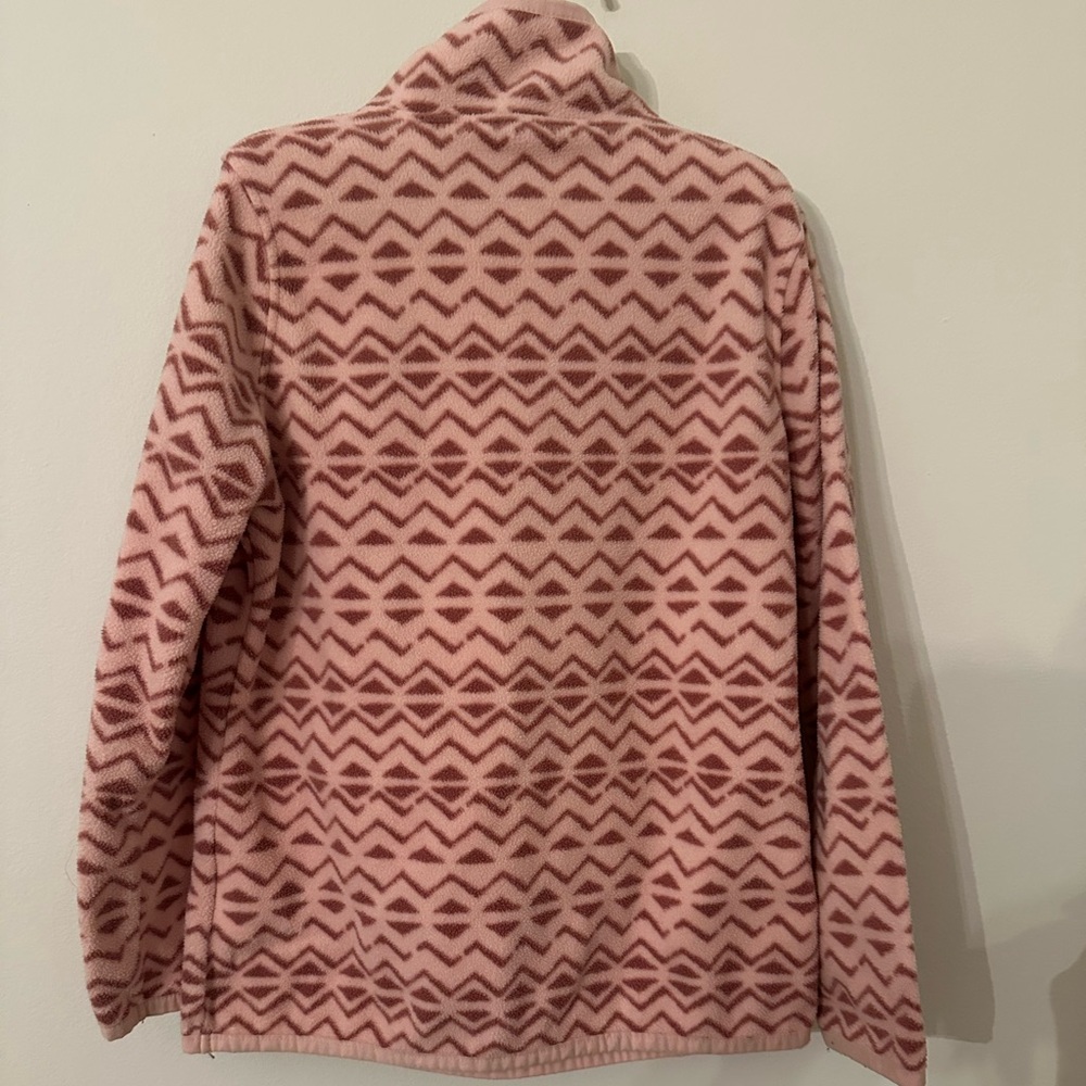 Old Navy Girls Pink Geometric Zip-Up Fleece pullover size 5 - Picture 2 of 4